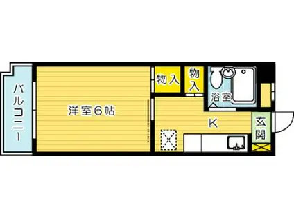 プレアール南小倉(1K/1階)の間取り写真