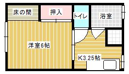 パナホーム北川(1K/2階)の間取り写真