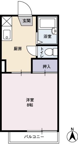 グリーンハイツ(1K/2階)の間取り写真