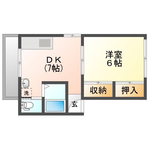 佐伯町ハイム(1DK/3階)の間取り写真