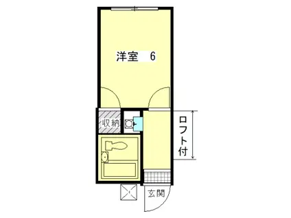 メゾン岡の宮B(1K/1階)の間取り写真