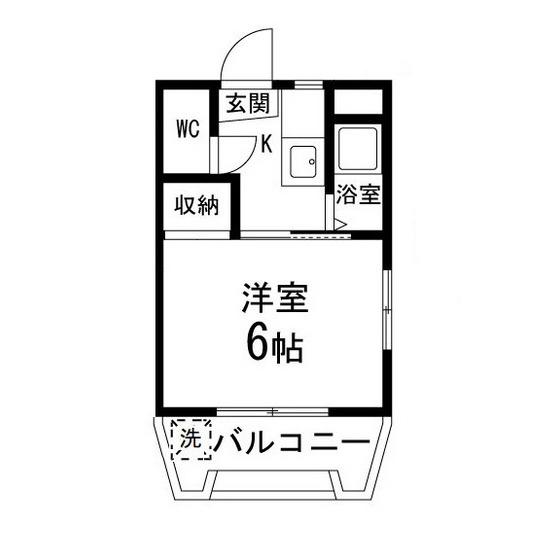 シャングリラ荒巻B棟(1K/1階)の間取り写真