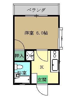 ライブリー黒磯(1K/1階)の間取り写真