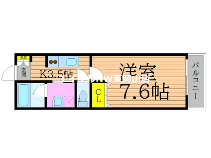 アコヤシェル津高(1K/1階)の間取り写真