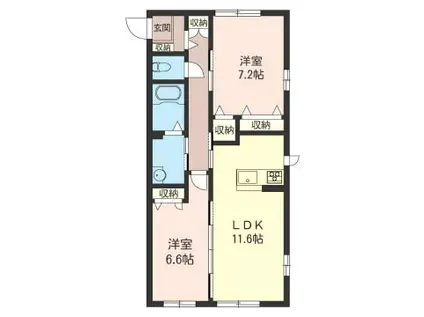 SHAMAISONベルクレスト(2LDK/1階)の間取り写真