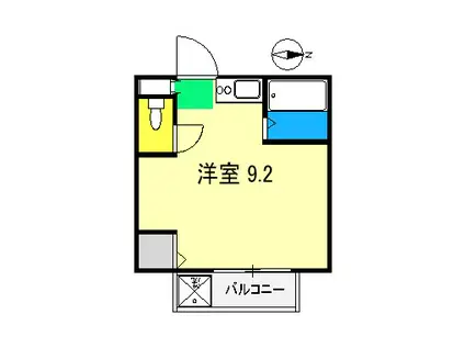 昌世マンションII(ワンルーム/2階)の間取り写真