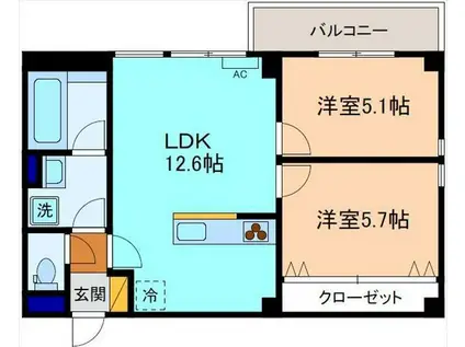 LAMONTE MASUIZUMI(2LDK/2階)の間取り写真