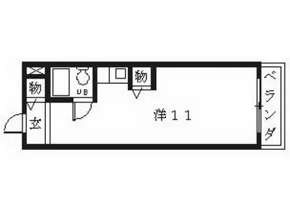 ロードサイド佐賀(ワンルーム/3階)の間取り写真