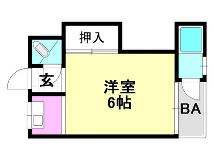 コーポ東太田(1K/1階)の間取り写真