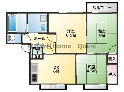 ハイツ浜澤(3DK/2階)の間取り写真