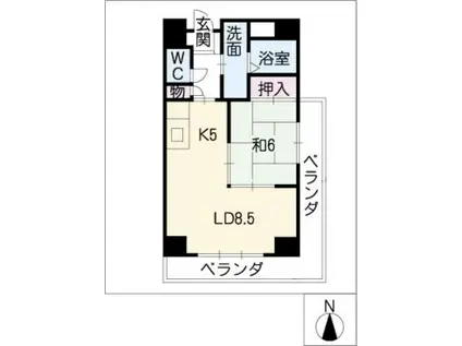 アーバンステージ田幡(1LDK/4階)の間取り写真