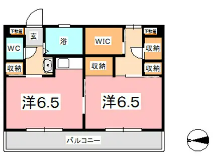 アベニール多々野(2K/2階)の間取り写真