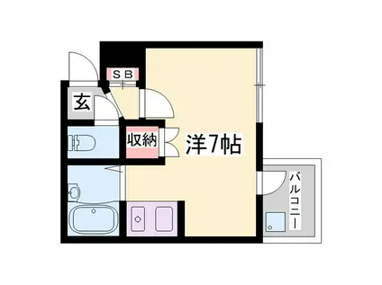 ラシャンス山野井(ワンルーム/2階)の間取り写真