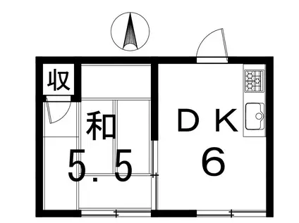 稲井荘 7号(1DK/2階)の間取り写真