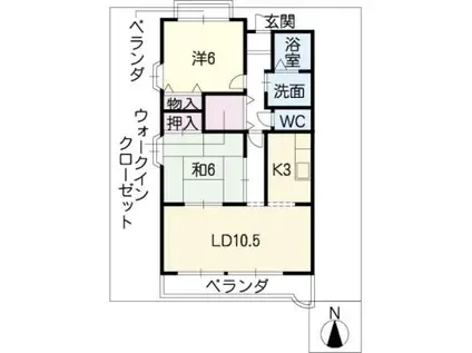 正和マンション(2LDK/3階)の間取り写真
