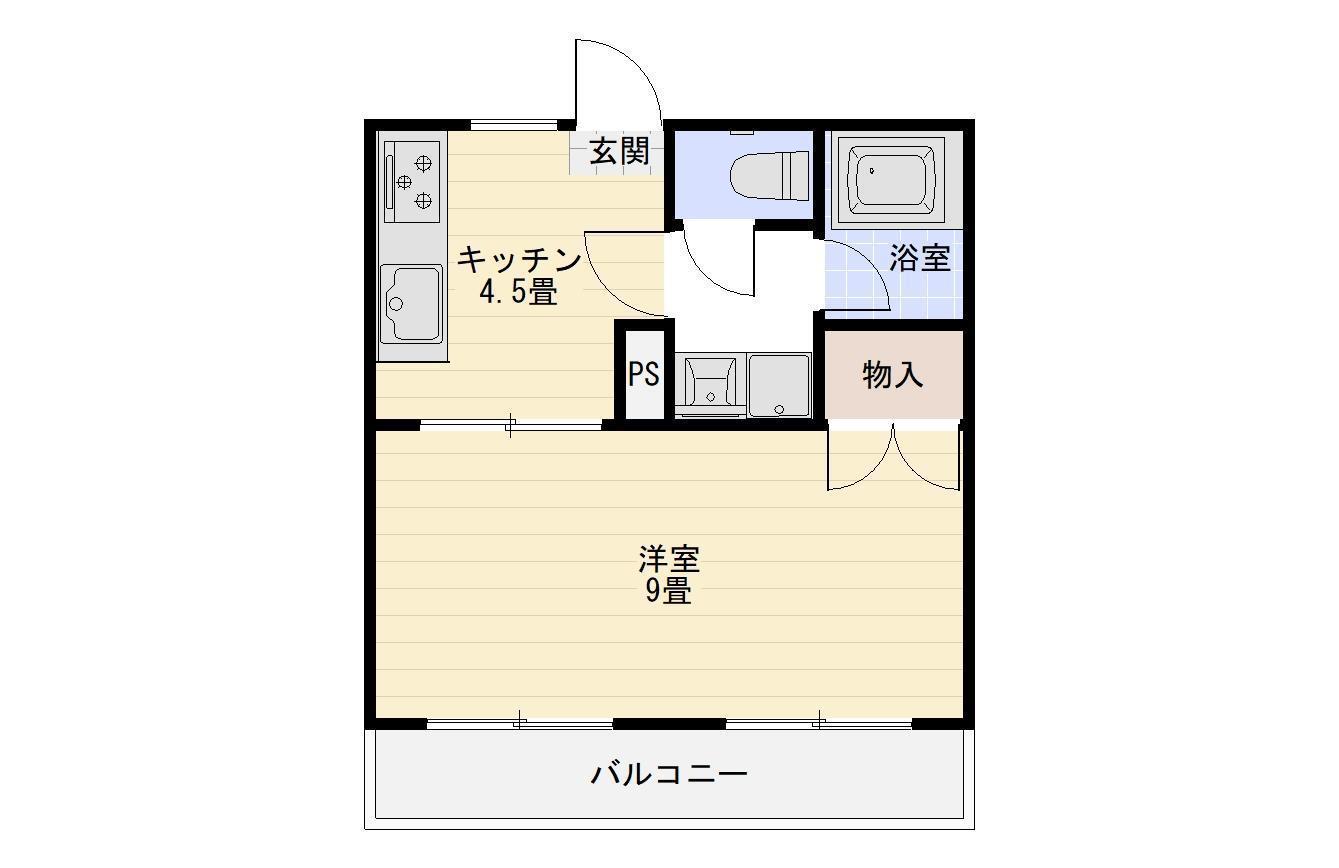 ルーメンビル2(1DK/3階)の間取り写真