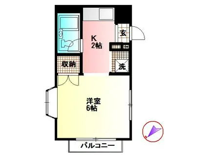 フローラルコートIII(ワンルーム/1階)の間取り写真