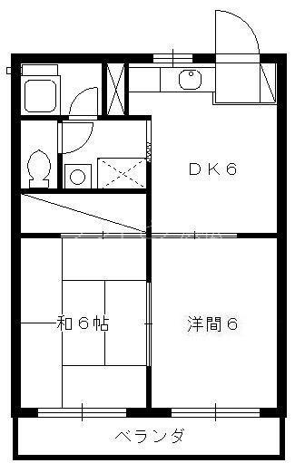 サンパレス金子(2DK/1階)の間取り写真
