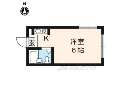 マイデスク下鴨(1K/2階)の間取り写真