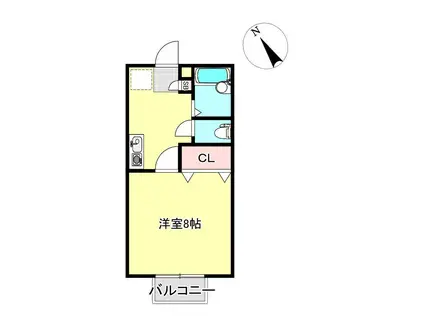 ライムタウン(1K/1階)の間取り写真