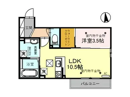 パールスクエア(1LDK/1階)の間取り写真