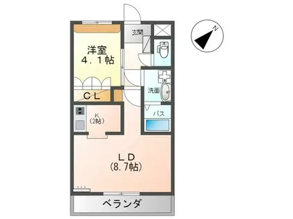 プリマヴェーラ(1LDK/1階)の間取り写真
