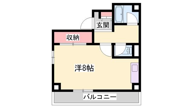 メゾン白鷺(ワンルーム/4階)の間取り写真