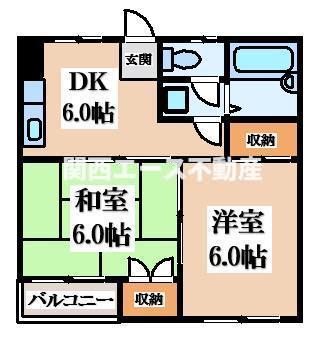 グリーンアミレット(2DK/3階)の間取り写真