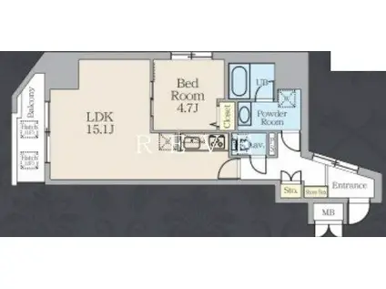 アルトヴィラ虎ノ門(1LDK/5階)の間取り写真