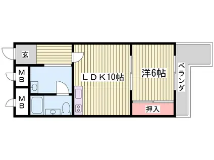 メゾン中村(1LDK/7階)の間取り写真