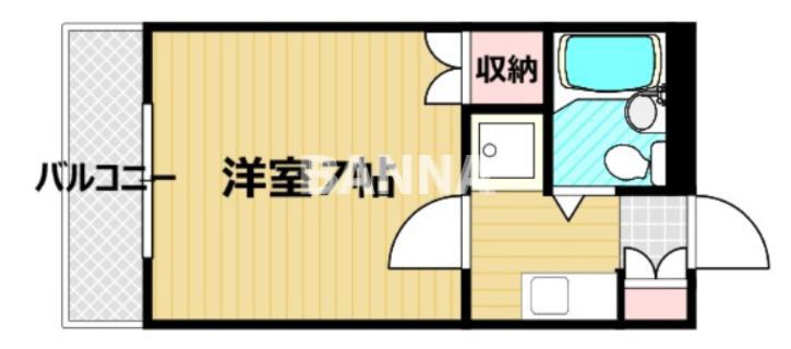 ハピネスコートII(1K/2階)の間取り写真