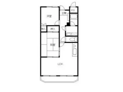 第3洋行ビルサンブルーメ(2LDK/4階)の間取り写真