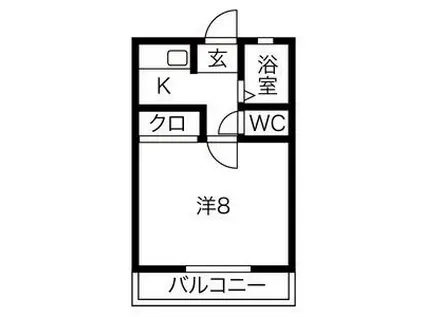 ドエルKMII(1K/3階)の間取り写真