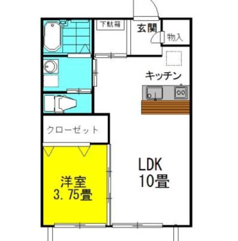 ラフォンテ・プレリュード(1LDK/2階)の間取り写真