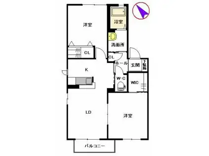 NKポラリス(2LDK/2階)の間取り写真
