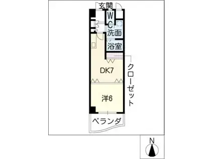 名駅ドットマンション(1DK/3階)の間取り写真