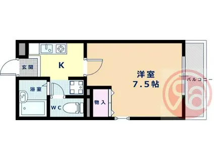 グレイス阪南I(1K/3階)の間取り写真