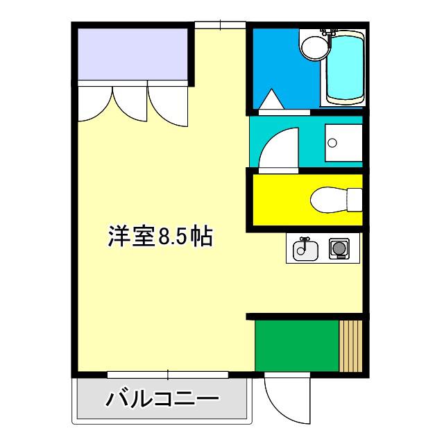 リドーヴェール(ワンルーム/1階)の間取り写真
