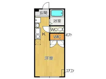 カーサ フォルトゥーナ(ワンルーム/3階)の間取り写真