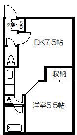 リーハウス(1DK/2階)の間取り写真