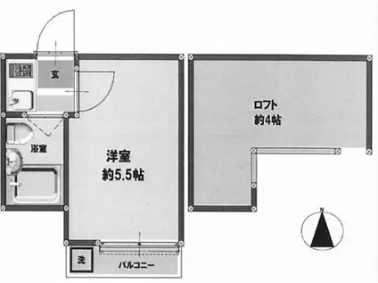 フェリーチェ一番館(1K/2階)の間取り写真