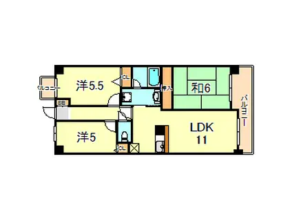 WELFARE AKASHI(3LDK/6階)の間取り写真