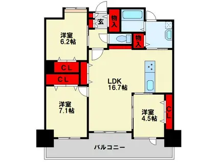 LEGEND111(3LDK/6階)の間取り写真