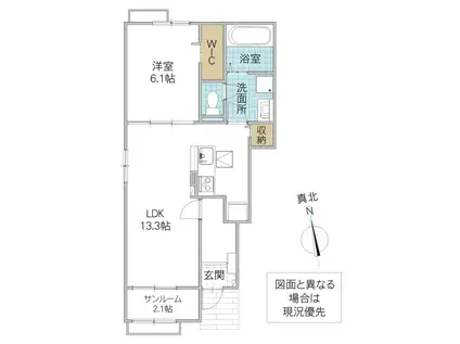 アイランドヒルズ右籾 I(1LDK/1階)の間取り写真