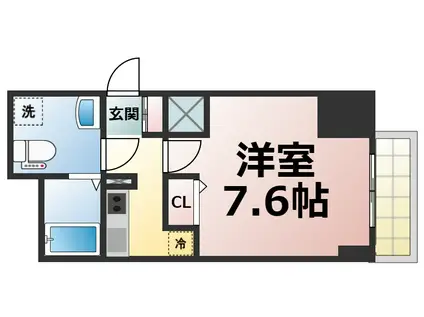 ドゥーエ玉造(1K/4階)の間取り写真