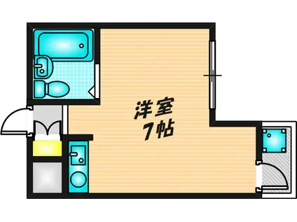 プレアール瓢箪山II(ワンルーム/1階)の間取り写真