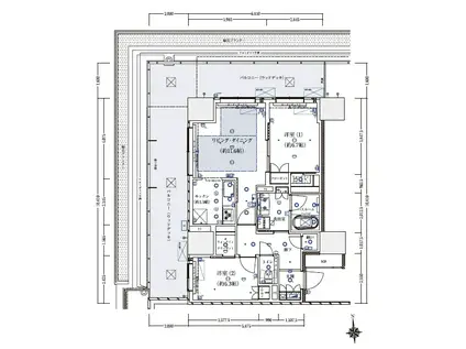ザ・ハウス豊橋ウエスト(2LDK/3階)の間取り写真