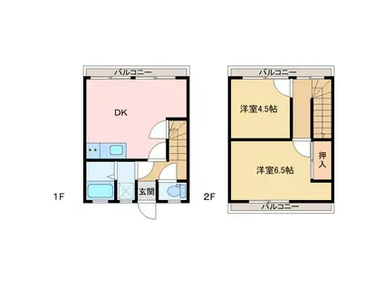 アーバンステージ上原(2DK/1階)の間取り写真