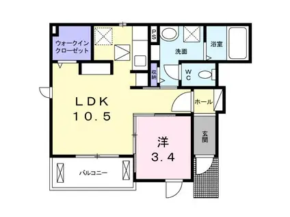ラティア(1LDK/1階)の間取り写真