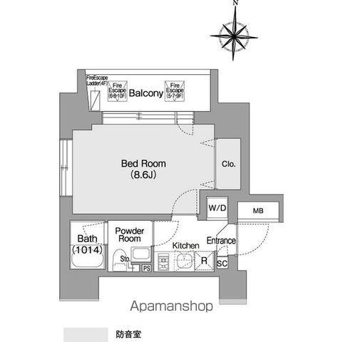 コンフォリア・リヴ森下MUTIO(1K/9階)の間取り写真